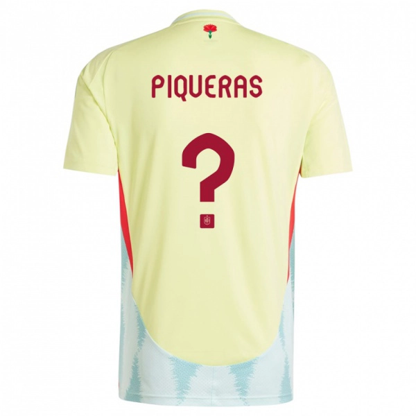 ילדים ספרד Diego Piqueras #0 צהוב הרחק ג'רזי 24-26 חולצה קצרה