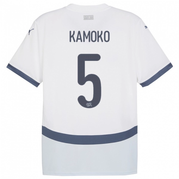ילדים שווייץ Elohim Kamoko #5 לבן הרחק ג'רזי 24-26 חולצה קצרה
