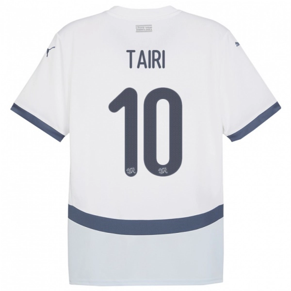 ילדים שווייץ Zidan Tairi #10 לבן הרחק ג'רזי 24-26 חולצה קצרה