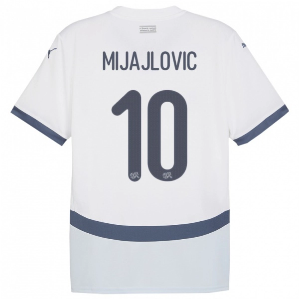 ילדים שווייץ Mladen Mijajlovic #10 לבן הרחק ג'רזי 24-26 חולצה קצרה