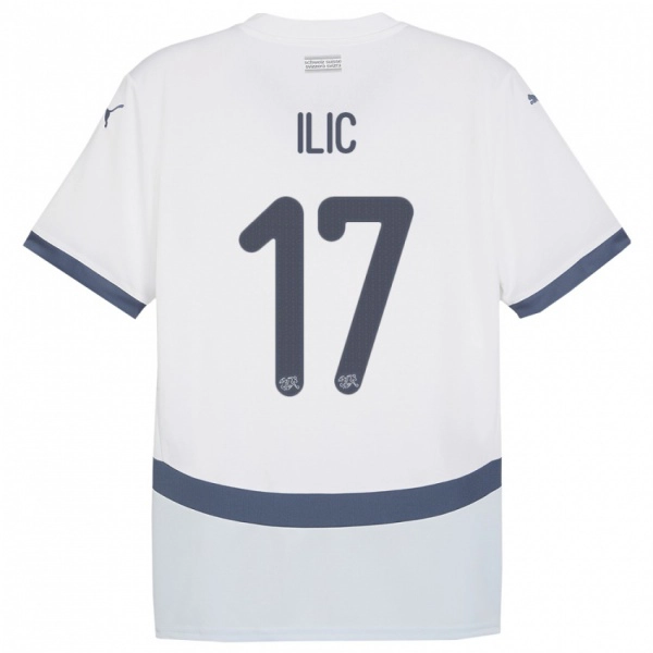 ילדים שווייץ Adam Ilic #17 לבן הרחק ג'רזי 24-26 חולצה קצרה
