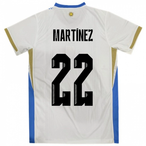 ילדים אורוגוואי Fredy Martínez #22 לבן כחול הרחק ג'רזי 24-26 חולצה קצרה