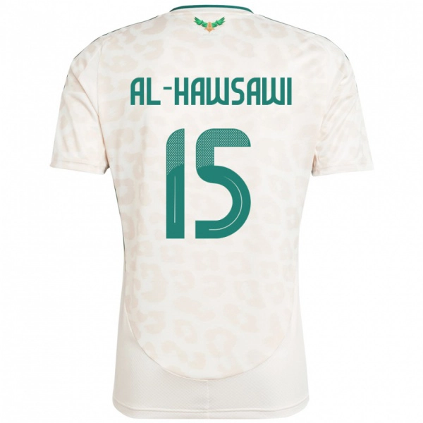 ילדים ערב הסעודית Suhayb Al-Hawsawi #15 לָבָן הרחק ג'רזי 24-26 חולצה קצרה