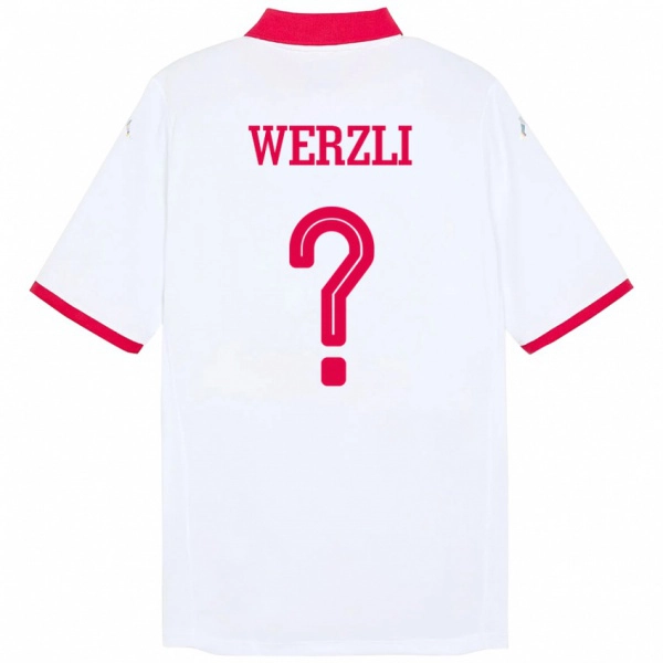 ילדים תוניסיה Yassine Werzli #0 לָבָן הרחק ג'רזי 24-26 חולצה קצרה