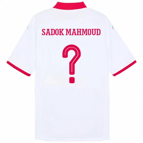 ילדים תוניסיה Mohamed Sadok Mahmoud #0 לָבָן הרחק ג'רזי 24-26 חולצה קצרה