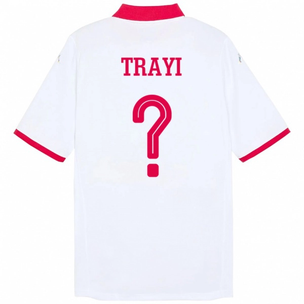 ילדים תוניסיה Louay Trayi #0 לָבָן הרחק ג'רזי 24-26 חולצה קצרה