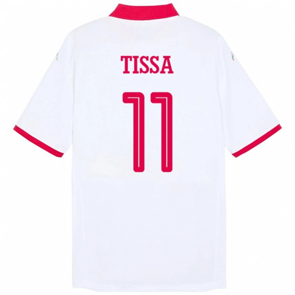 ילדים תוניסיה Wassim Tissa #11 לָבָן הרחק ג'רזי 24-26 חולצה קצרה