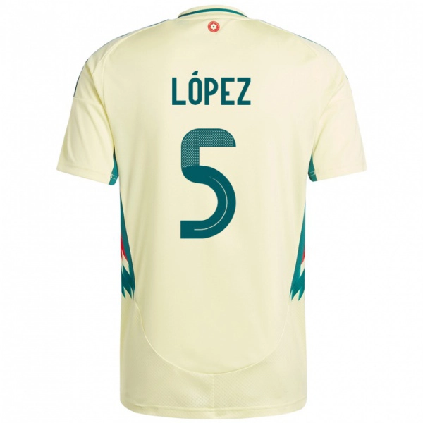ילדים ויילס Pablo López #5 בז' צהוב הרחק ג'רזי 24-26 חולצה קצרה