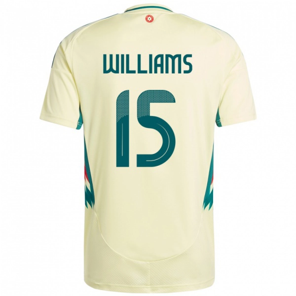 ילדים ויילס Joe Williams #15 בז' צהוב הרחק ג'רזי 24-26 חולצה קצרה