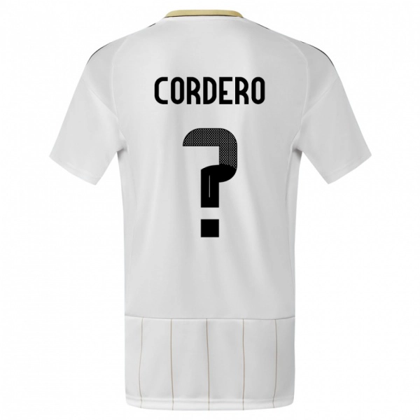 ילדים קוסטה ריקה Owen Cordero #0 לבן הרחק ג'רזי 24-26 חולצה קצרה