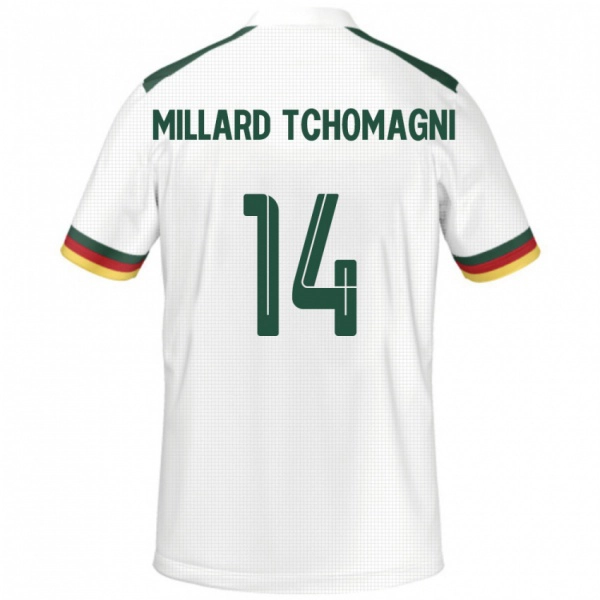 ילדים קמרון Samuel Millard Tchomagni #14 לָבָן הרחק ג'רזי 24-26 חולצה קצרה