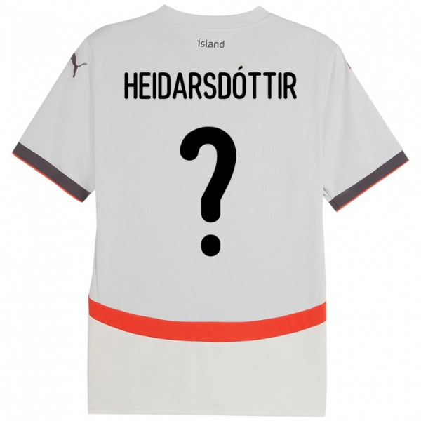 ילדים אִיסלַנד Sædís Rún Heiðarsdóttir #0 לָבָן הרחק ג'רזי 24-26 חולצה קצרה