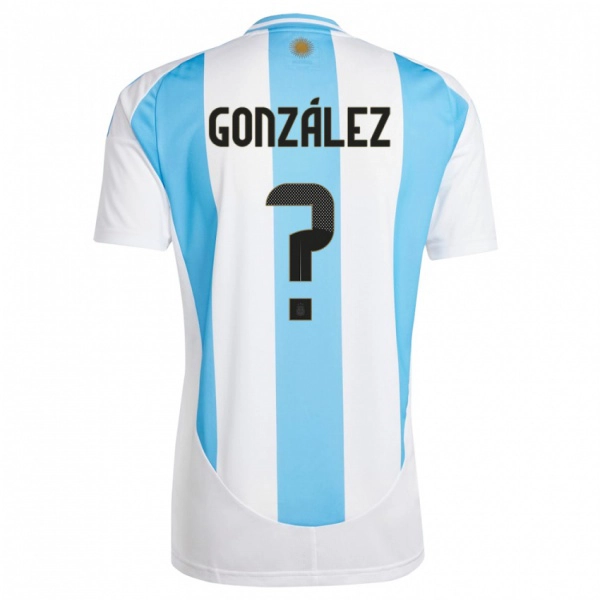 גברים ארגנטינה Bautista González #0 לבן כחול ג'רזי ביתית 24-26 חולצה קצרה