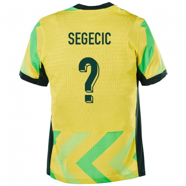 גברים אוֹסטְרַלִיָה Adrian Segecic #0 זָהוּב ג'רזי ביתית 24-26 חולצה קצרה