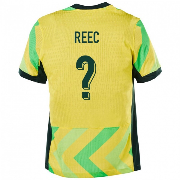 גברים אוֹסטְרַלִיָה Jing Reec #0 זָהוּב ג'רזי ביתית 24-26 חולצה קצרה