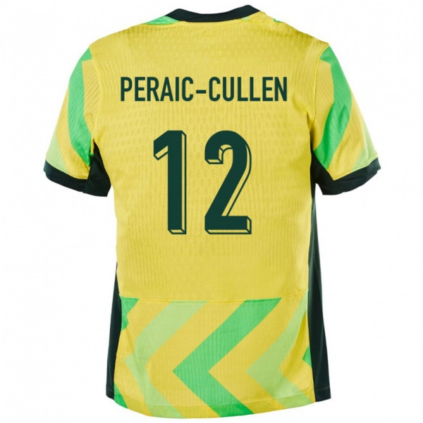 גברים אוֹסטְרַלִיָה Dylan Peraić-Cullen #12 זָהוּב ג'רזי ביתית 24-26 חולצה קצרה