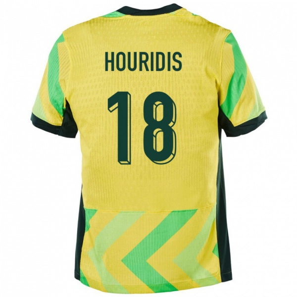 גברים אוֹסטְרַלִיָה James Houridis #18 זָהוּב ג'רזי ביתית 24-26 חולצה קצרה
