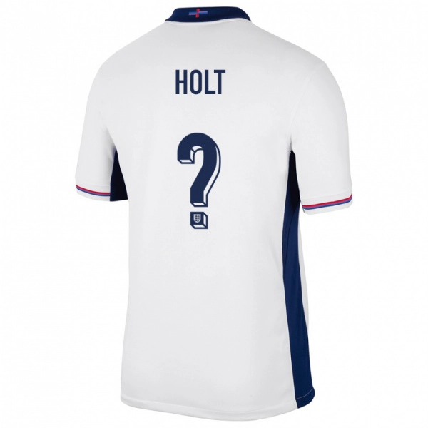 גברים אנגליה Charlie Holt #0 לבן ג'רזי ביתית 24-26 חולצה קצרה