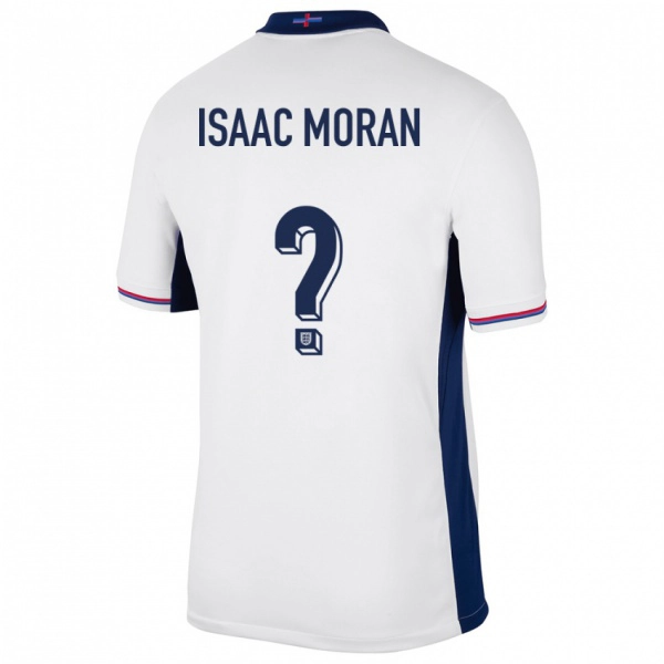גברים אנגליה Isaac Moran #0 לבן ג'רזי ביתית 24-26 חולצה קצרה
