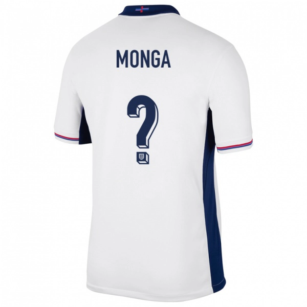 גברים אנגליה Jeremy Monga #0 לבן ג'רזי ביתית 24-26 חולצה קצרה
