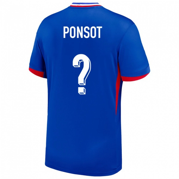 גברים צרפת Martin Ponsot #0 כְּחוֹל ג'רזי ביתית 24-26 חולצה קצרה