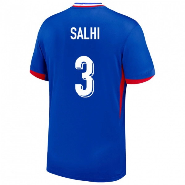 גברים צרפת Iliesse Salhi #3 כְּחוֹל ג'רזי ביתית 24-26 חולצה קצרה