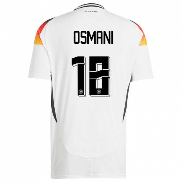 גברים גרמניה Erblin Osmani #18 לבן ג'רזי ביתית 24-26 חולצה קצרה