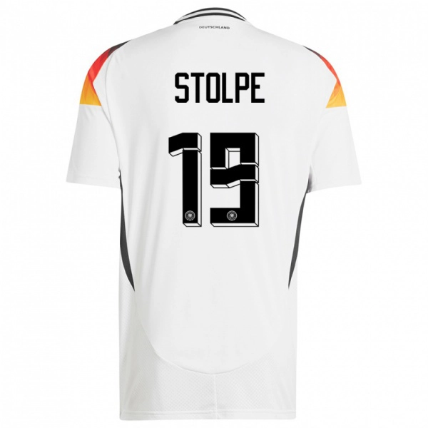 גברים גרמניה Robin Stolpe #19 לבן ג'רזי ביתית 24-26 חולצה קצרה