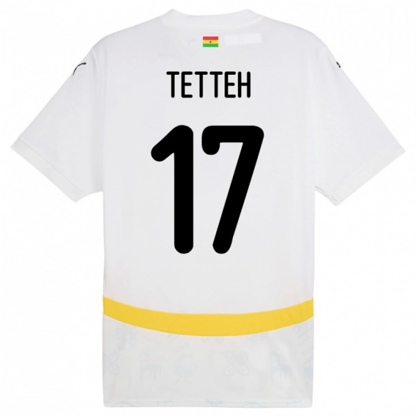 גברים גאנה בנג'מין טטה #17 לָבָן ג'רזי ביתית 24-26 חולצה קצרה