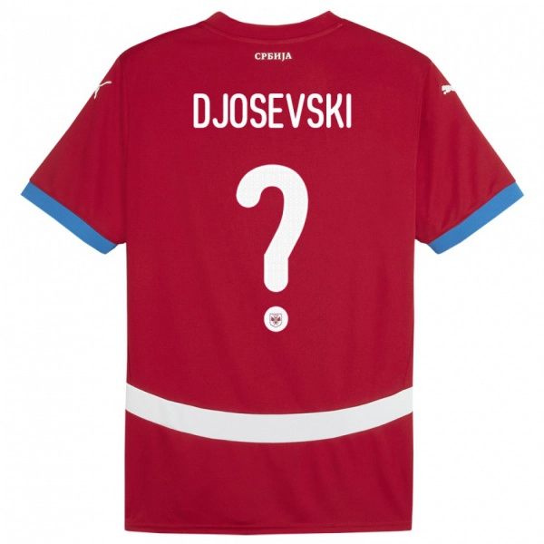 גברים סרביה Stefan Djosevski #0 אָדוֹם ג'רזי ביתית 24-26 חולצה קצרה
