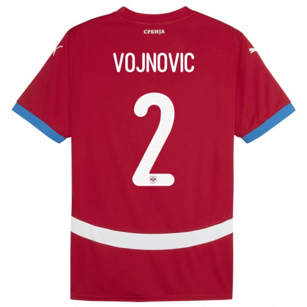 גברים סרביה Jovan Vojnovic #2 אָדוֹם ג'רזי ביתית 24-26 חולצה קצרה