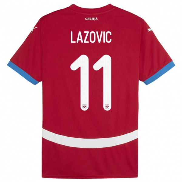 גברים סרביה Filip Lazovic #11 אָדוֹם ג'רזי ביתית 24-26 חולצה קצרה