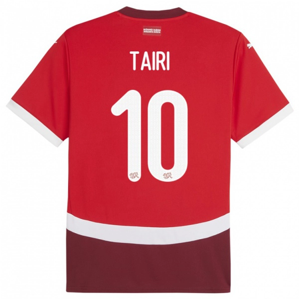 גברים שווייץ Zidan Tairi #10 אָדוֹם ג'רזי ביתית 24-26 חולצה קצרה