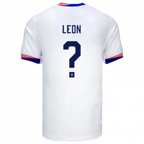 גברים ארצות הברית Brenden Leon #0 לבן ג'רזי ביתית 24-26 חולצה קצרה