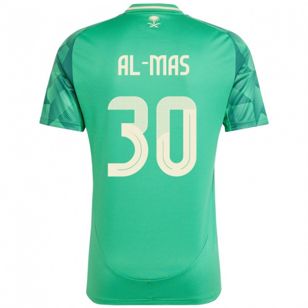 גברים ערב הסעודית Abdullah Al-Mas #30 יָרוֹק ג'רזי ביתית 24-26 חולצה קצרה