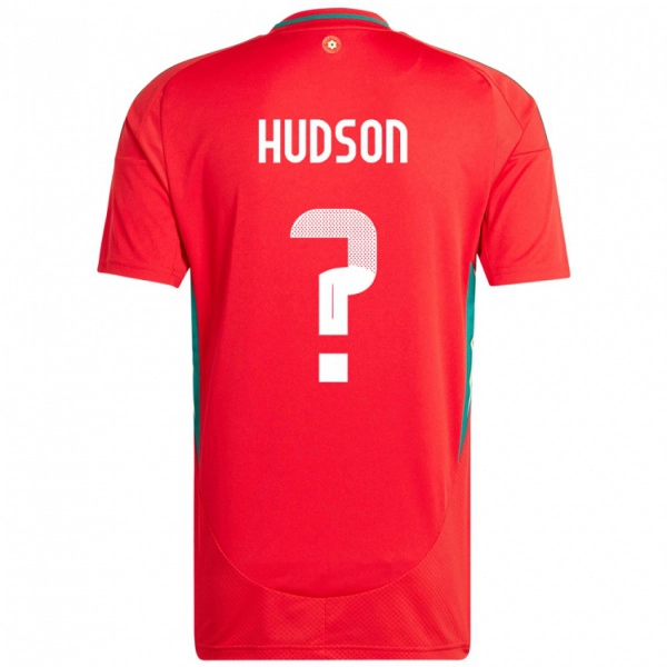 גברים ויילס Max Hudson #0 אָדוֹם ג'רזי ביתית 24-26 חולצה קצרה