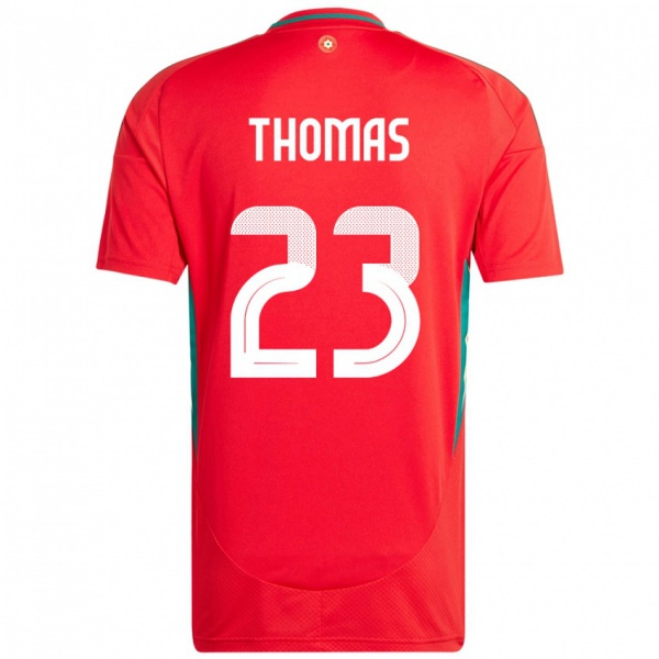 גברים ויילס Isaac Thomas #23 אָדוֹם ג'רזי ביתית 24-26 חולצה קצרה