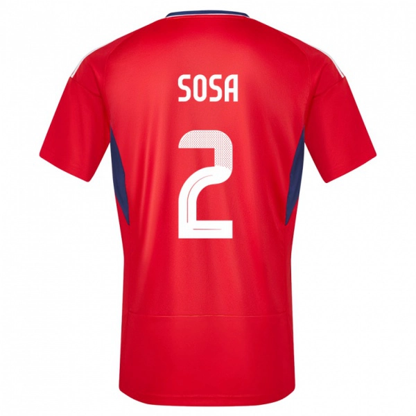 גברים קוסטה ריקה Yerlan Sosa #2 אָדוֹם ג'רזי ביתית 24-26 חולצה קצרה