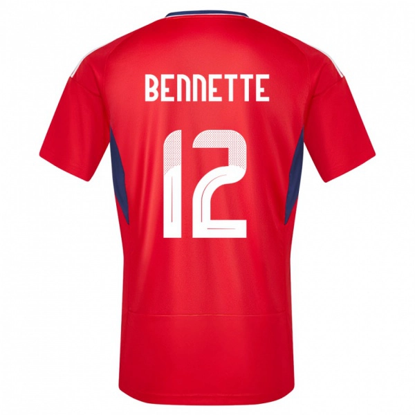גברים קוסטה ריקה Nick Bennette #12 אָדוֹם ג'רזי ביתית 24-26 חולצה קצרה