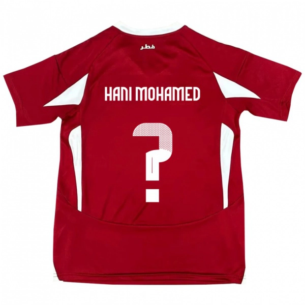 גברים קטאר Yazan Hani Mohamed #0 אָדוֹם ג'רזי ביתית 24-26 חולצה קצרה