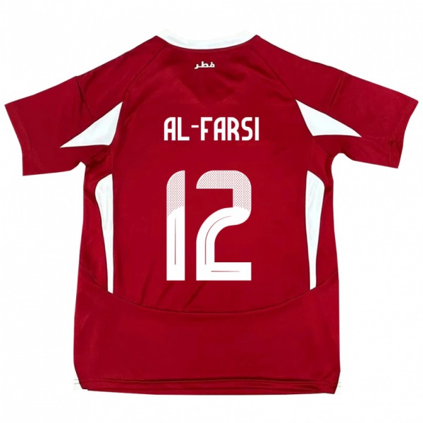 גברים קטאר Faiz Al-Farsi #12 אָדוֹם ג'רזי ביתית 24-26 חולצה קצרה