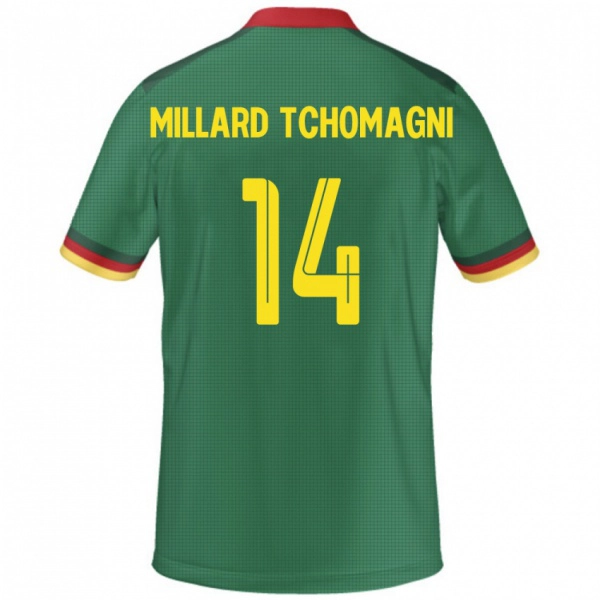 גברים קמרון Samuel Millard Tchomagni #14 יָרוֹק ג'רזי ביתית 24-26 חולצה קצרה