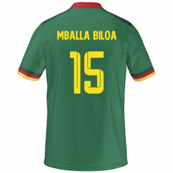 גברים קמרון Jules Victor Mballa Biloa #15 יָרוֹק ג'רזי ביתית 24-26 חולצה קצרה
