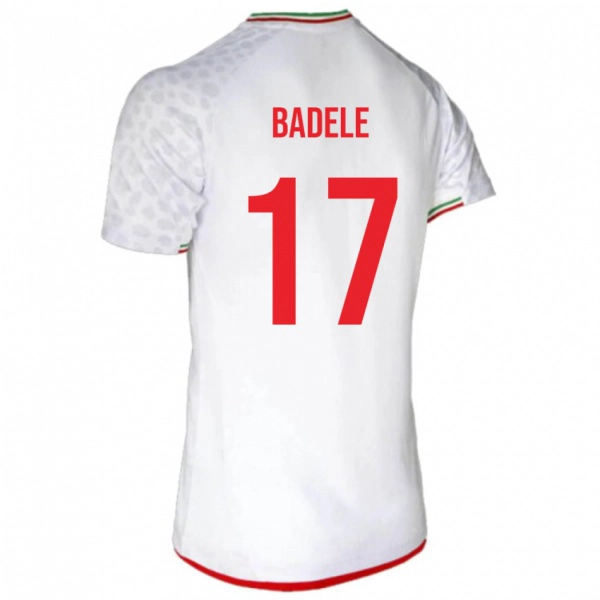 גברים איראן Mehrab Badele #17 לָבָן ג'רזי ביתית 24-26 חולצה קצרה