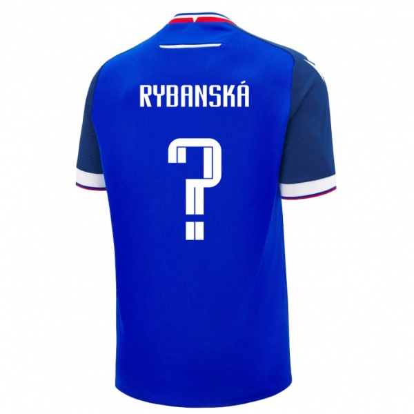 גברים סלובקיה Nikola Rybanská #0 כְּחוֹל ג'רזי ביתית 24-26 חולצה קצרה