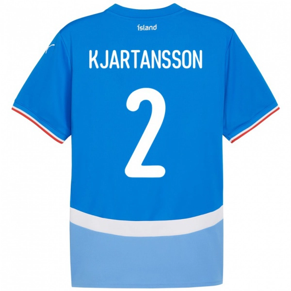 גברים אִיסלַנד Emil Máni Breiddal Kjartansson #2 כְּחוֹל ג'רזי ביתית 24-26 חולצה קצרה