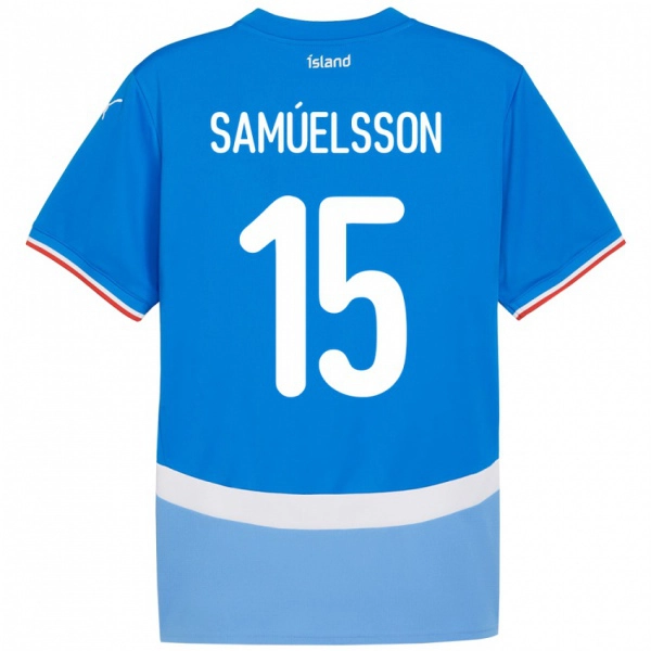 גברים אִיסלַנד Birkir Hrafn Samúelsson #15 כְּחוֹל ג'רזי ביתית 24-26 חולצה קצרה