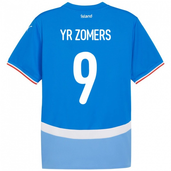 גברים אִיסלַנד Diljá Ýr Zomers #9 כְּחוֹל ג'רזי ביתית 24-26 חולצה קצרה