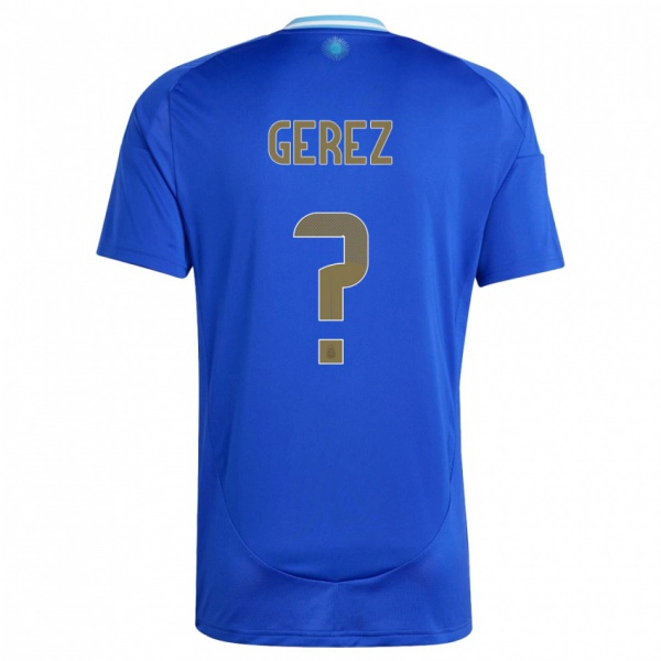 גברים ארגנטינה Mariano Gerez #0 כְּחוֹל הרחק ג'רזי 24-26 חולצה קצרה