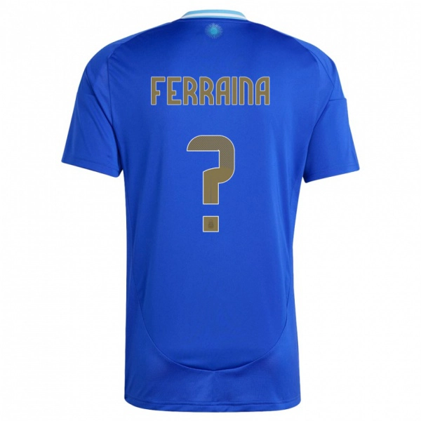 גברים ארגנטינה Giovanni Ferraina #0 כְּחוֹל הרחק ג'רזי 24-26 חולצה קצרה